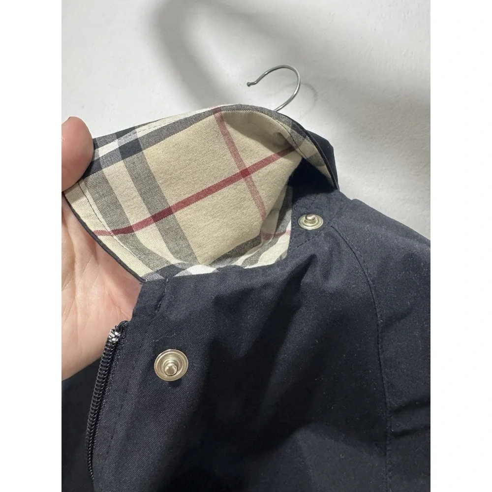 Burberry Womens Trench Coat Sz 4 Designer Luxury Plaid Black READ DESCRIPTION - Picture 14 of 16